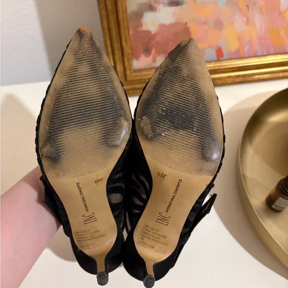 SOLD - Elegant Black Zebra Print Heels - Picture 3 of 5